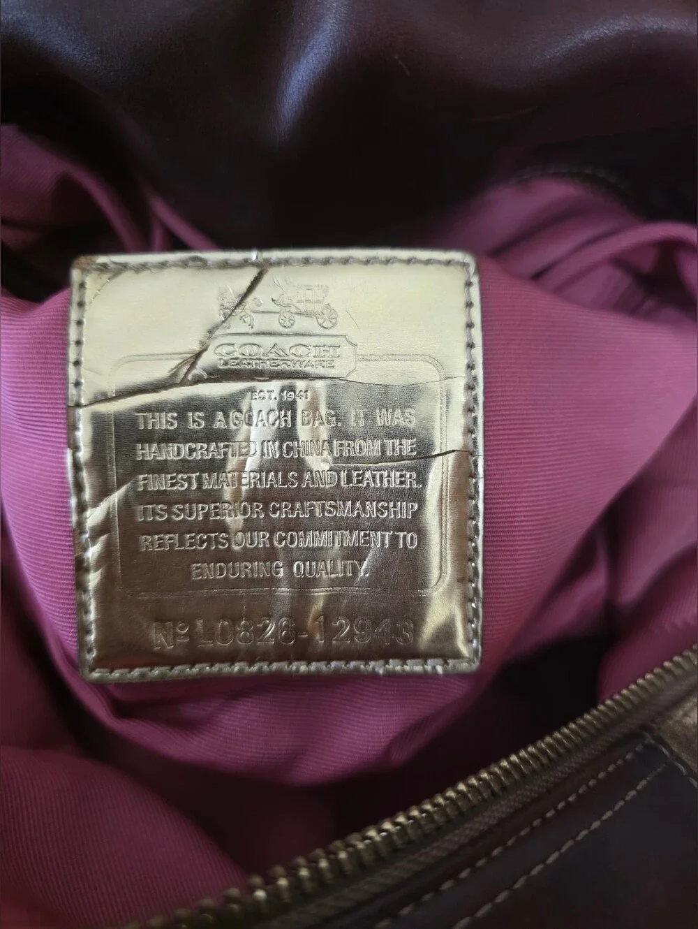Coach Madison Signature Sateen beige/Brown Satchel/Shoulder Bag